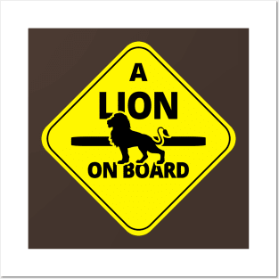 Lion On Board Posters and Art